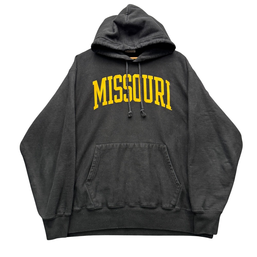 Champion Reverse Weave Missouri Hoodie Mens XL Black Long Sleeve Fleece Outdoor